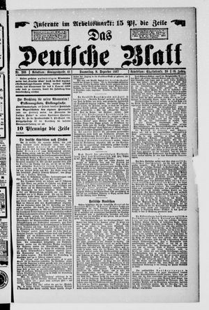 Das deutsche Blatt vom 09.12.1897