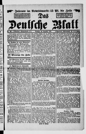 Das deutsche Blatt vom 12.12.1897
