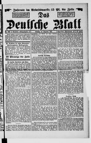 Das deutsche Blatt vom 14.12.1897
