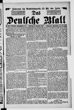 Das deutsche Blatt vom 16.12.1897