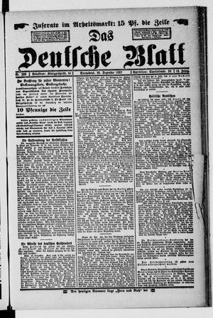 Das deutsche Blatt vom 18.12.1897