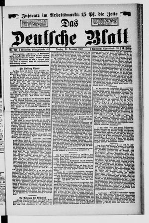 Das deutsche Blatt vom 21.12.1897
