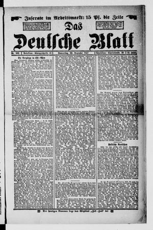 Das deutsche Blatt vom 30.12.1897