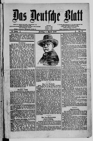 Das deutsche Blatt vom 01.04.1898