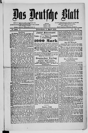 Das deutsche Blatt on Apr 2, 1898