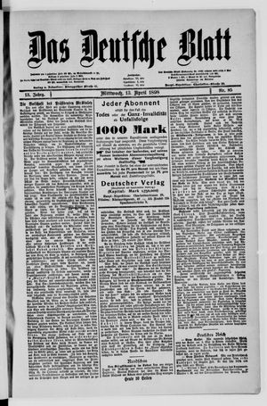 Das deutsche Blatt vom 13.04.1898
