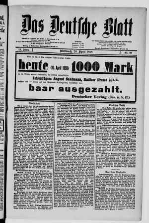 Das deutsche Blatt vom 20.04.1898