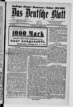 Das deutsche Blatt vom 24.04.1898