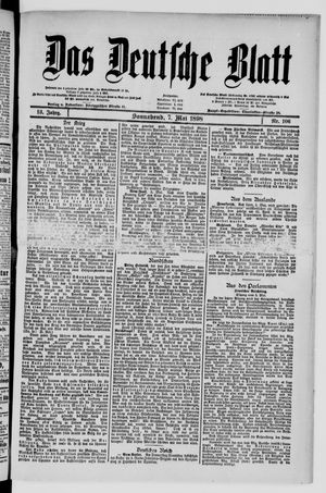 Das deutsche Blatt vom 07.05.1898