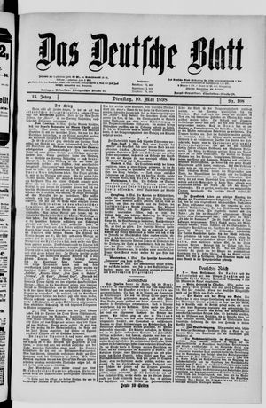 Das deutsche Blatt vom 10.05.1898