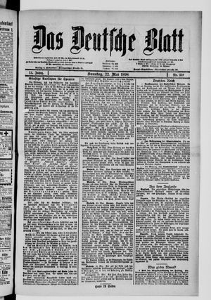 Das deutsche Blatt vom 22.05.1898