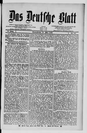 Das deutsche Blatt vom 28.05.1898