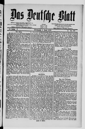 Das deutsche Blatt vom 01.06.1898