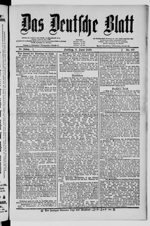 Das deutsche Blatt vom 03.06.1898
