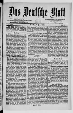 Das deutsche Blatt vom 07.06.1898