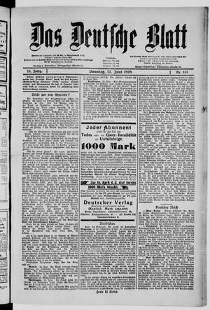 Das deutsche Blatt vom 12.06.1898
