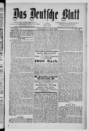 Das deutsche Blatt on Jun 16, 1898