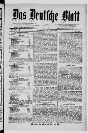 Das deutsche Blatt vom 18.06.1898