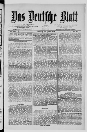 Das deutsche Blatt vom 19.06.1898