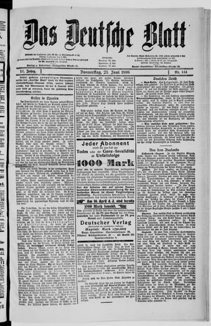 Das deutsche Blatt vom 23.06.1898