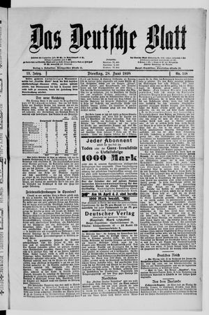 Das deutsche Blatt vom 28.06.1898