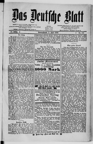 Das deutsche Blatt vom 02.07.1898