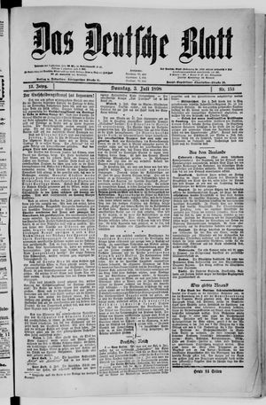 Das deutsche Blatt vom 03.07.1898