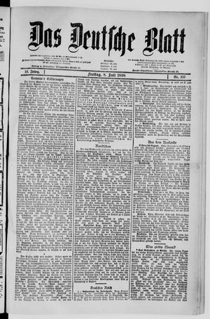 Das deutsche Blatt vom 08.07.1898