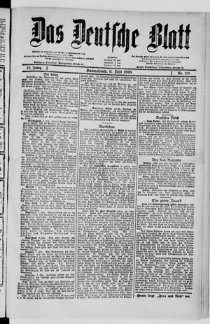 Das deutsche Blatt vom 09.07.1898