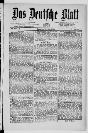 Das deutsche Blatt on Jul 10, 1898