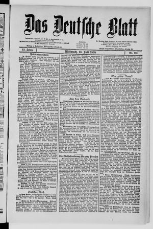 Das deutsche Blatt on Jul 13, 1898