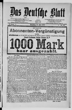 Das deutsche Blatt on Jul 17, 1898