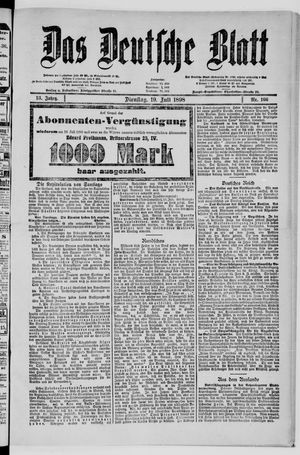 Das deutsche Blatt vom 19.07.1898
