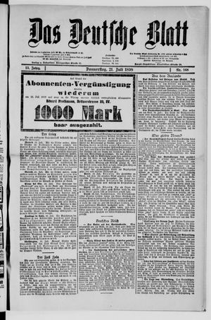 Das deutsche Blatt vom 21.07.1898