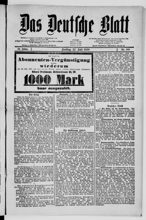 Das deutsche Blatt vom 22.07.1898