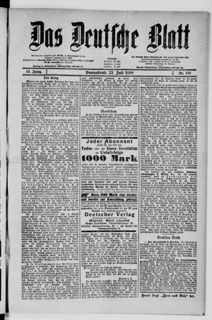 Das deutsche Blatt vom 23.07.1898