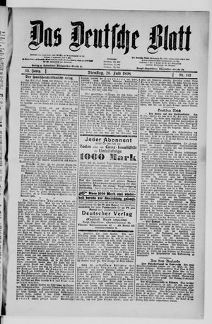 Das deutsche Blatt vom 26.07.1898