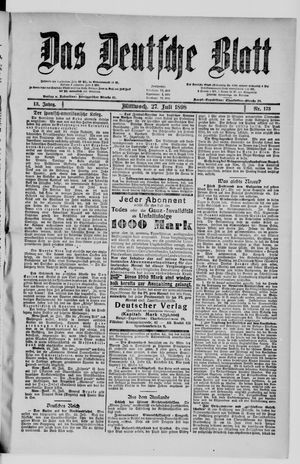 Das deutsche Blatt vom 27.07.1898