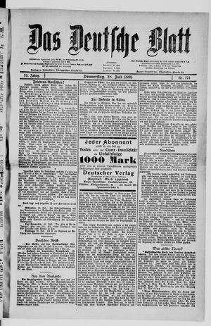 Das deutsche Blatt vom 28.07.1898