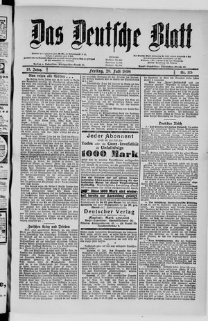Das deutsche Blatt vom 29.07.1898