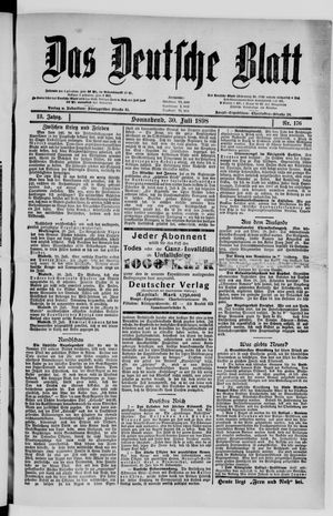 Das deutsche Blatt vom 30.07.1898