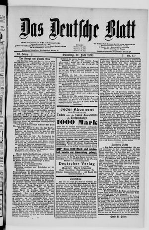 Das deutsche Blatt on Jul 31, 1898