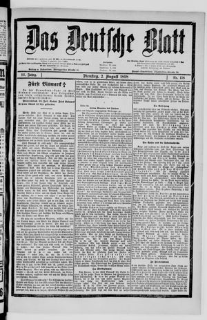 Das deutsche Blatt vom 02.08.1898