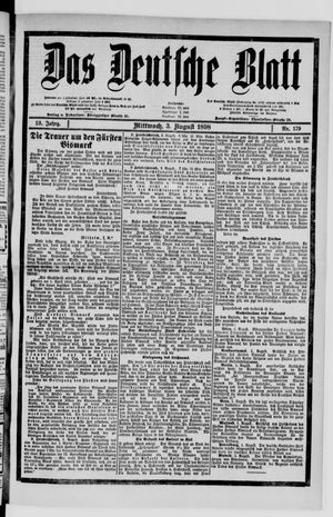 Das deutsche Blatt vom 03.08.1898