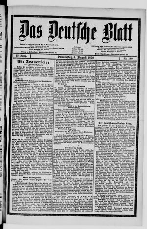 Das deutsche Blatt vom 04.08.1898
