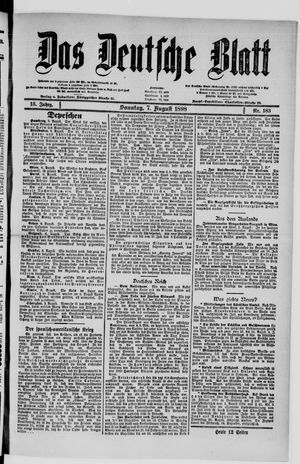 Das deutsche Blatt vom 07.08.1898