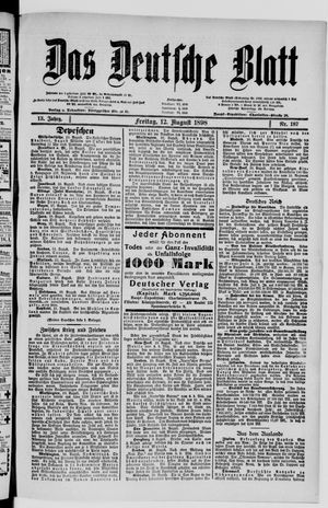 Das deutsche Blatt vom 12.08.1898
