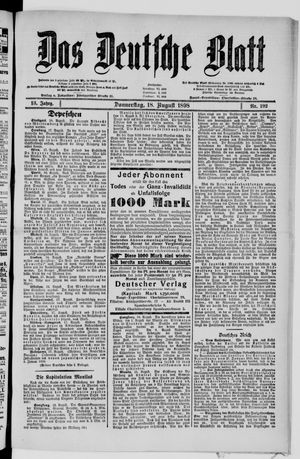 Das deutsche Blatt on Aug 18, 1898