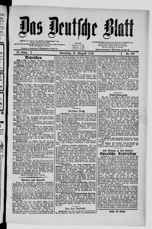 Das deutsche Blatt vom 21.08.1898