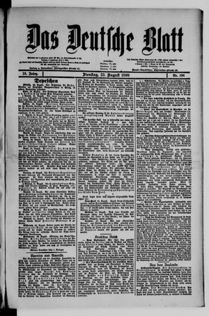 Das deutsche Blatt vom 23.08.1898